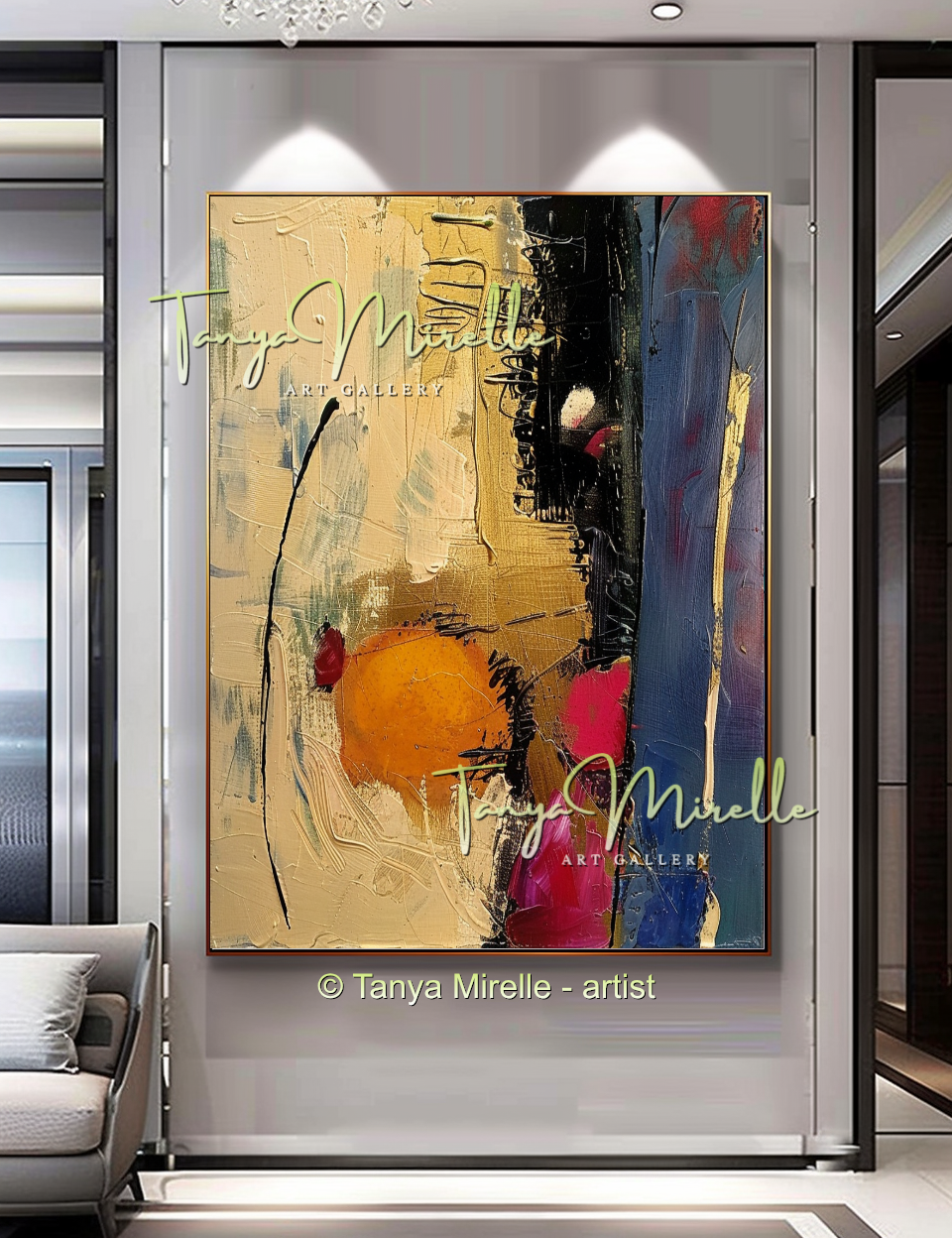Original Abstract Oil Painting, Impasto Texture on Canvas #243