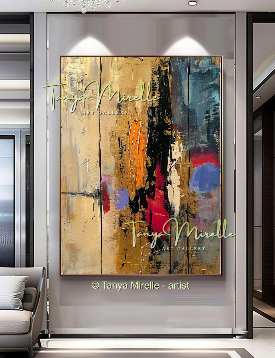 {{ product.title }} canvas artwork by Tanya Mirelle – modern wall decor – original artwork for home, living room, office, or gallery
