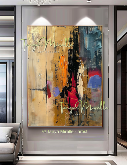 Original Abstract Oil Painting, Impasto Texture on Canvas #243