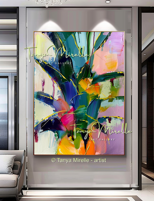 Tropical Radiance – Abstract Pineapple Textured Art #251