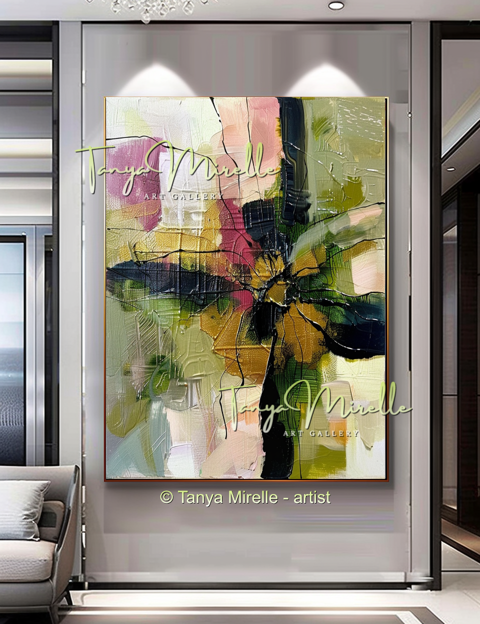{{ product.title }} canvas artwork by Tanya Mirelle – modern wall decor – original artwork for home, living room, office, or gallery