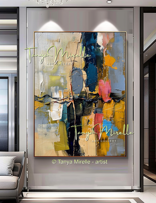 Bold Contemporary Abstract Oil Painting, Large Canvas Art #257