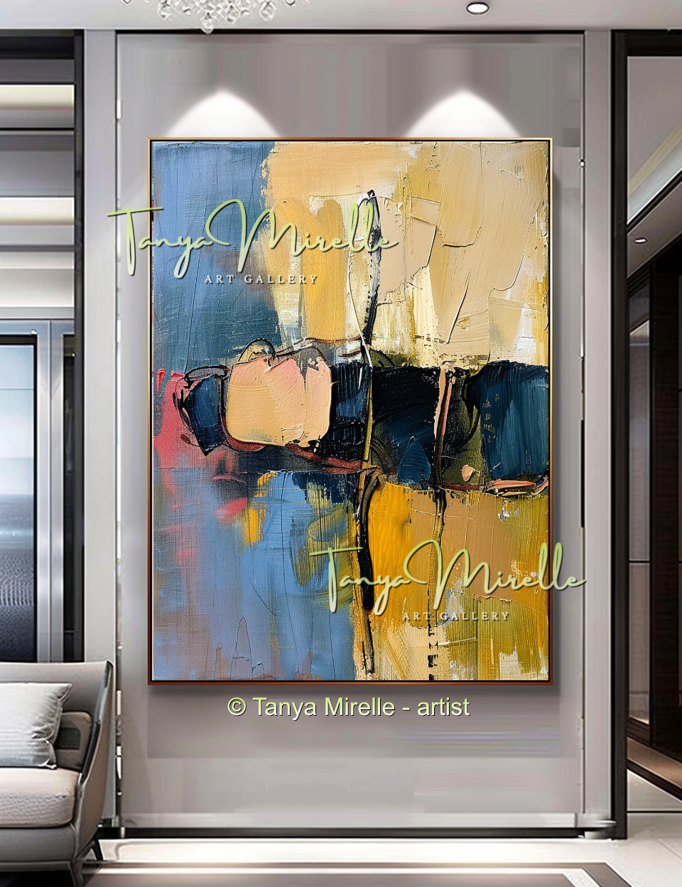 {{ product.title }} canvas artwork by Tanya Mirelle – modern wall decor – original artwork for home, living room, office, or gallery