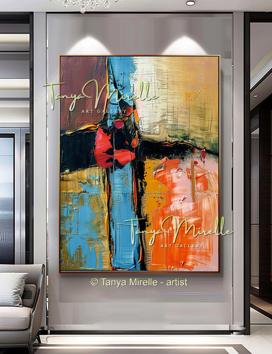 Modern Abstract Impasto Painting, Textured Home Decor #259