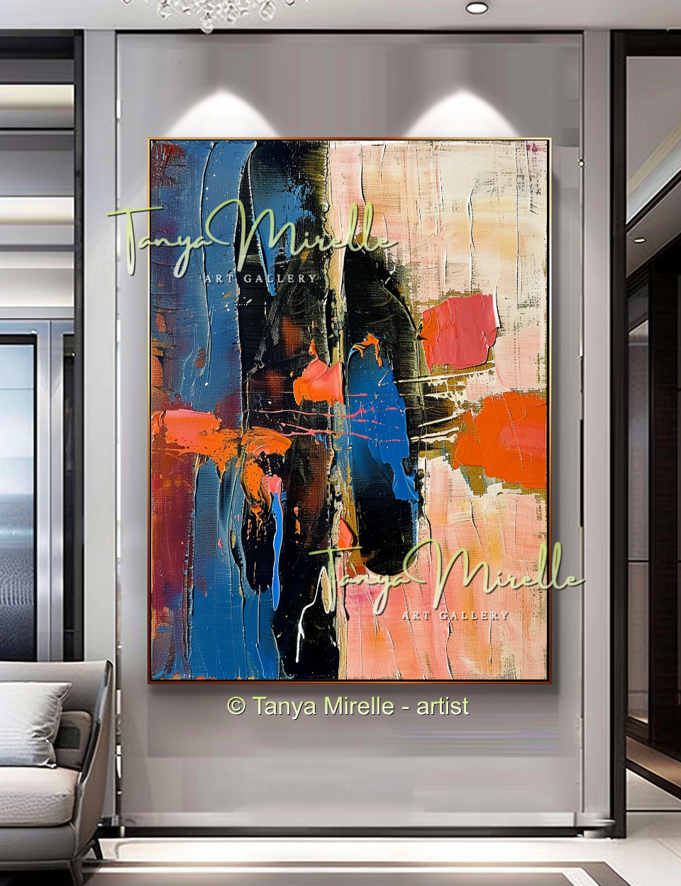 {{ product.title }} canvas artwork by Tanya Mirelle – modern wall decor – original artwork for home, living room, office, or gallery