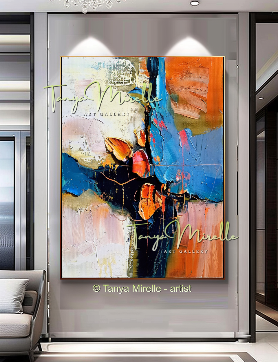 {{ product.title }} canvas artwork by Tanya Mirelle – modern wall decor – original artwork for home, living room, office, or gallery