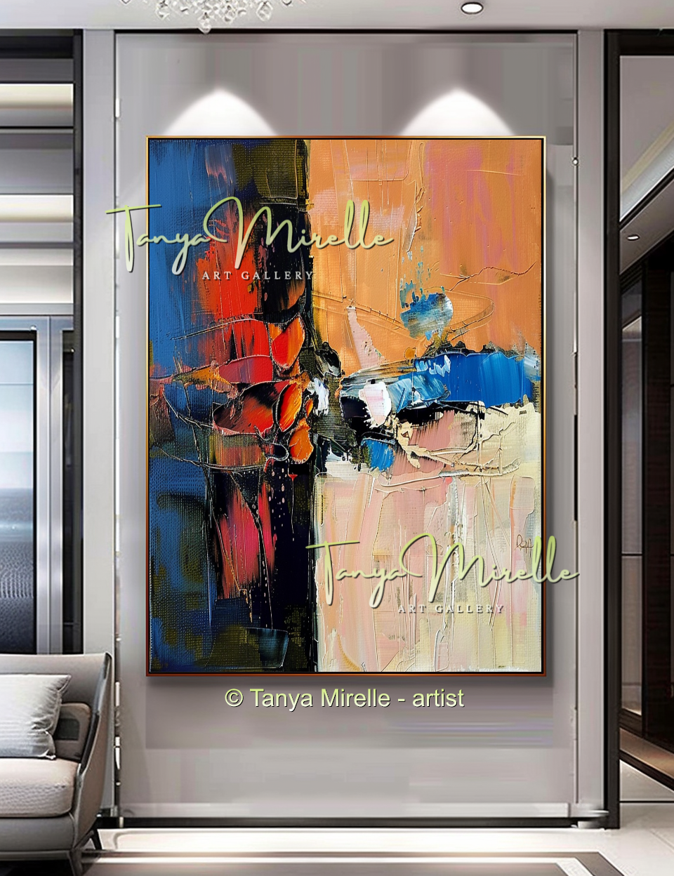 {{ product.title }} canvas artwork by Tanya Mirelle – modern wall decor – original artwork for home, living room, office, or gallery