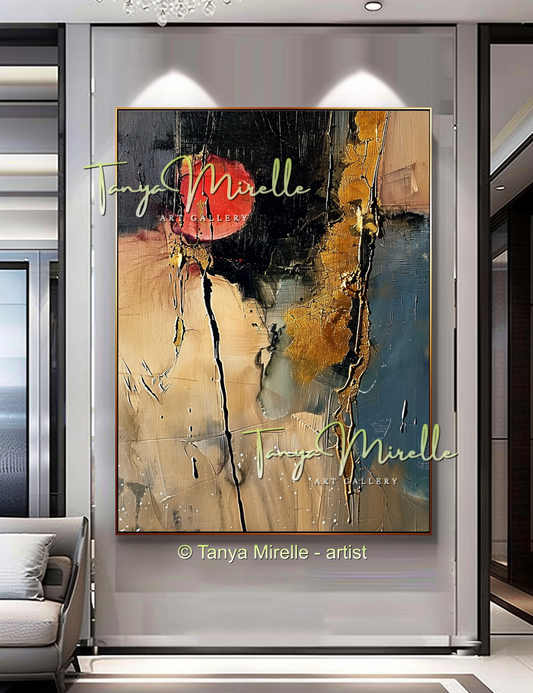 Original Abstract Oil Painting, Impasto Texture on Canvas #242