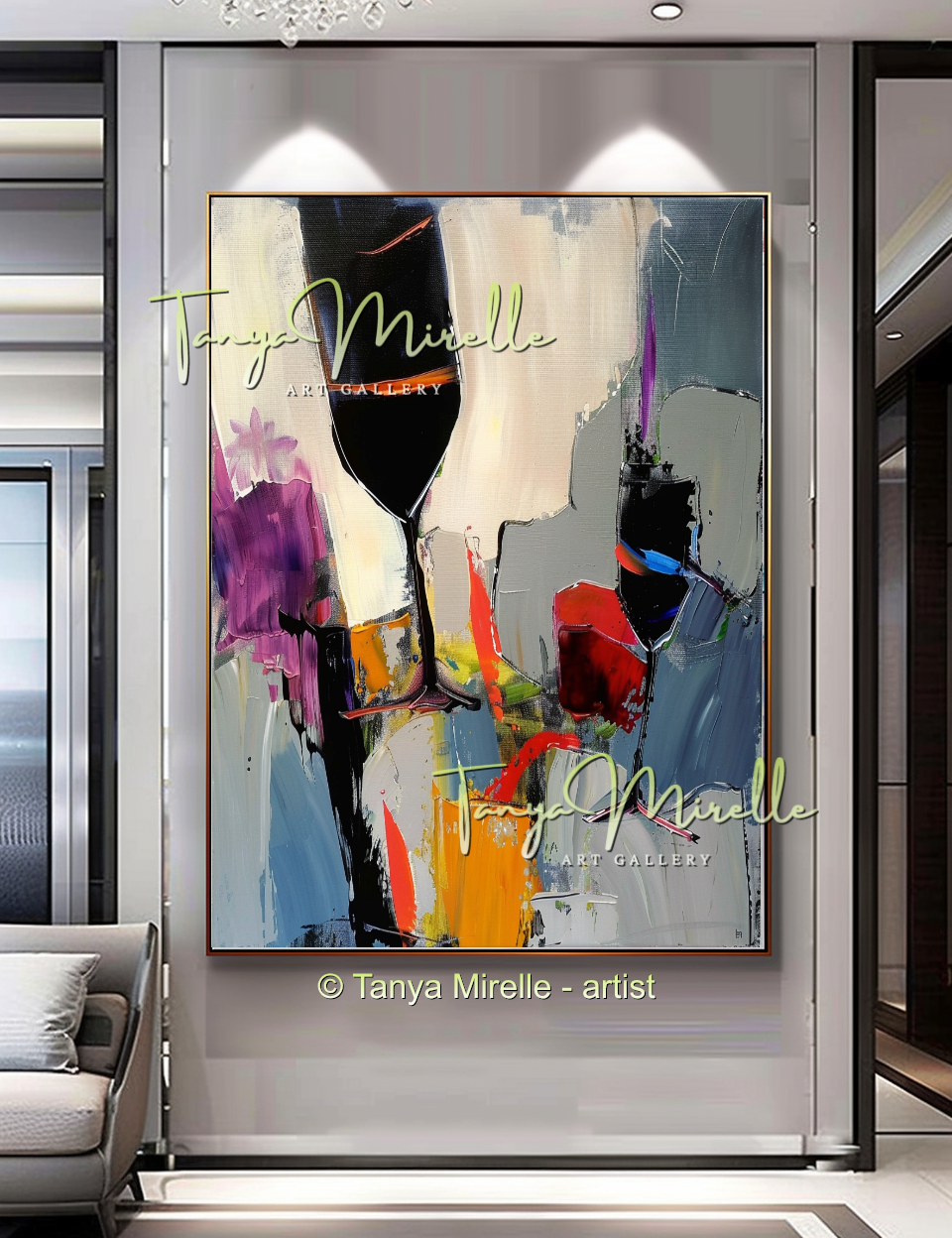 {{ product.title }} canvas artwork by Tanya Mirelle – modern wall decor – original artwork for home, living room, office, or gallery