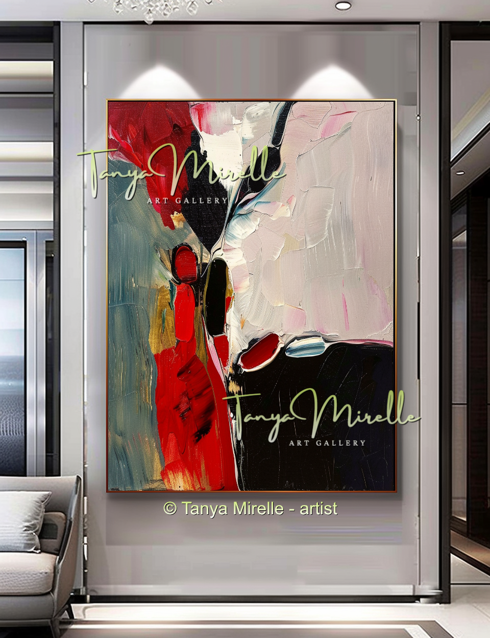 Contemporary Abstract Impasto Painting, Bold Home Decor #262