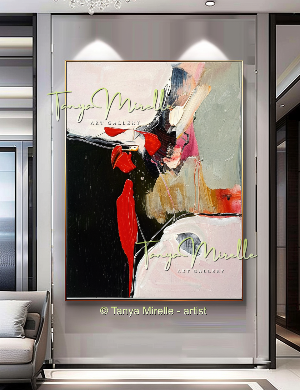 {{ product.title }} canvas artwork by Tanya Mirelle – modern wall decor – original artwork for home, living room, office, or gallery