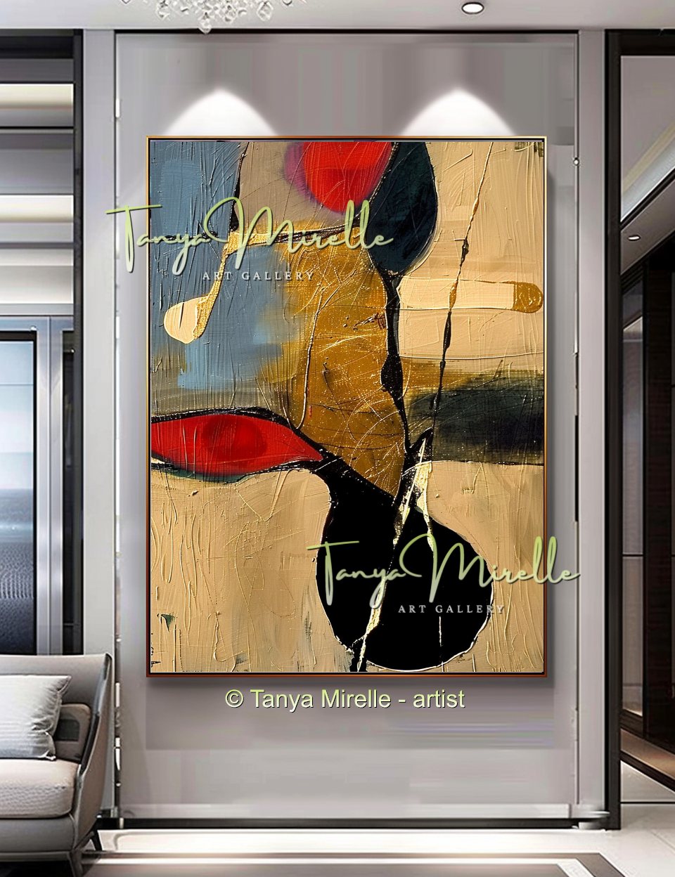 {{ product.title }} canvas artwork by Tanya Mirelle – modern wall decor – original artwork for home, living room, office, or gallery