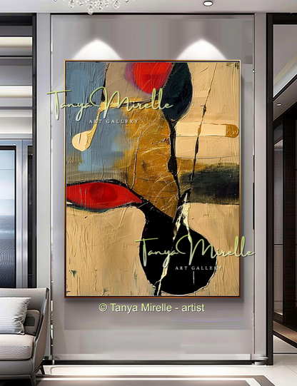 Original Abstract Oil Painting, Impasto Texture on Canvas #242