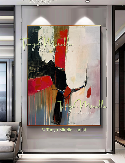 Contemporary Abstract Impasto Painting, Bold Home Decor #262