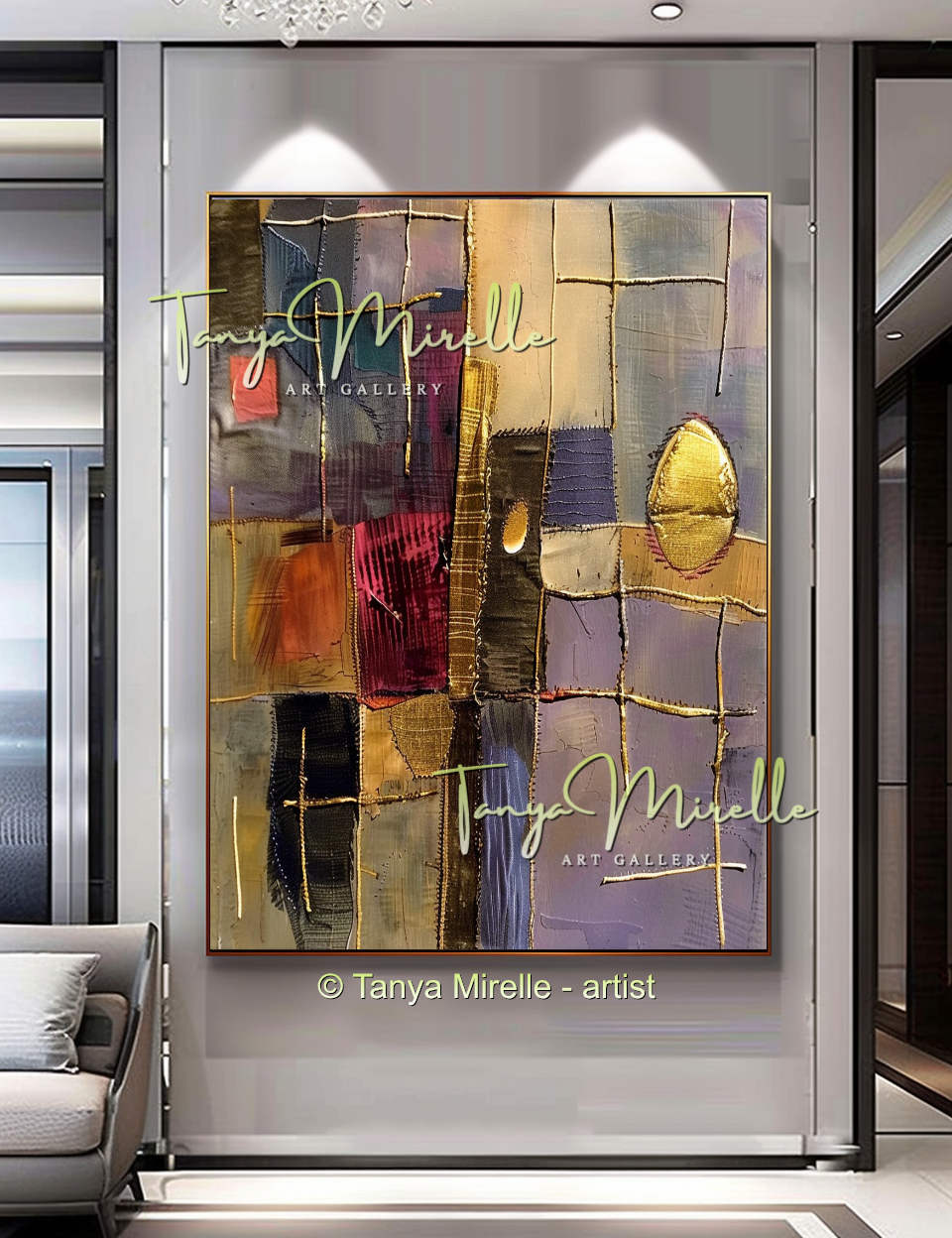 Urban Grid,Textured Abstract Color Fields, Bold Home Decor #263