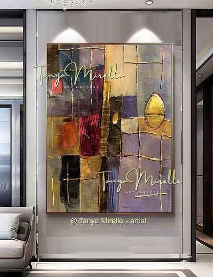 Urban Grid,Textured Abstract Color Fields, Bold Home Decor #263