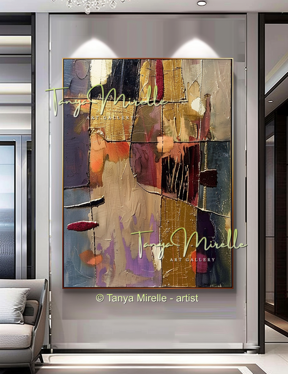 Urban Grid,Textured Abstract Color Fields, Bold Home Decor #263