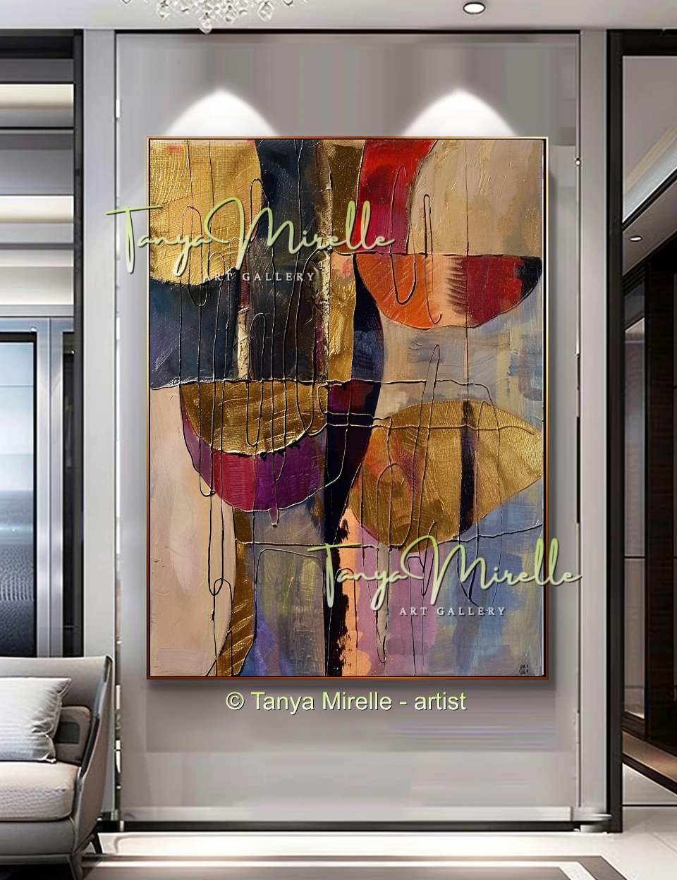 {{ product.title }} canvas artwork by Tanya Mirelle – modern wall decor – original artwork for home, living room, office, or gallery