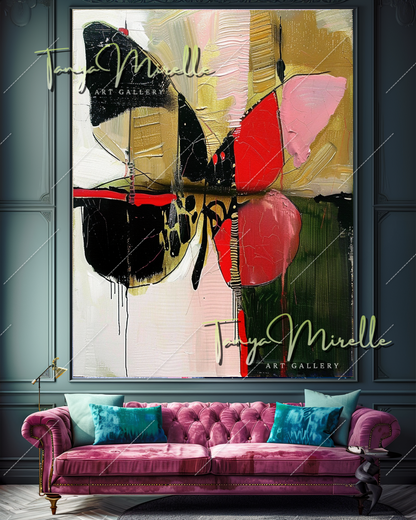 Vivid Abstract Butterfly Oil Painting on Canvas #351