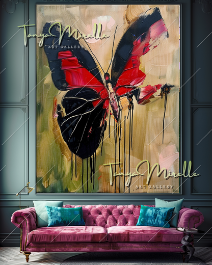 Bold Butterfly Abstract Oil Painting on Canvas #348