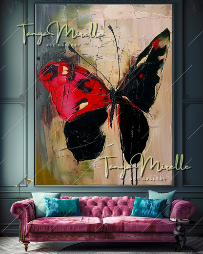 Bold Butterfly Abstract Oil Painting on Canvas #348
