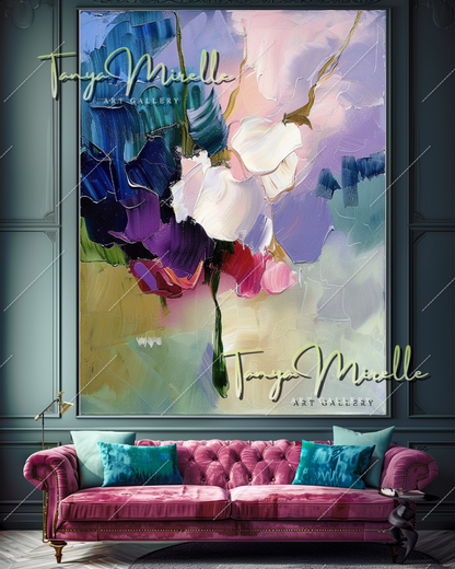 Luxury Abstract Oil Painting for Modern Interiors #353