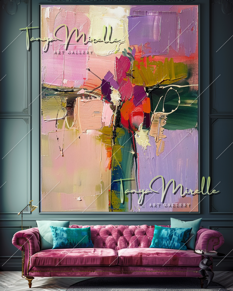 Original Textured Abstract Oil Painting, Large Wall Art #357