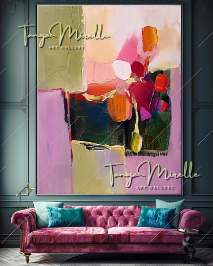 Original Textured Abstract Oil Painting, Large Wall Art #357