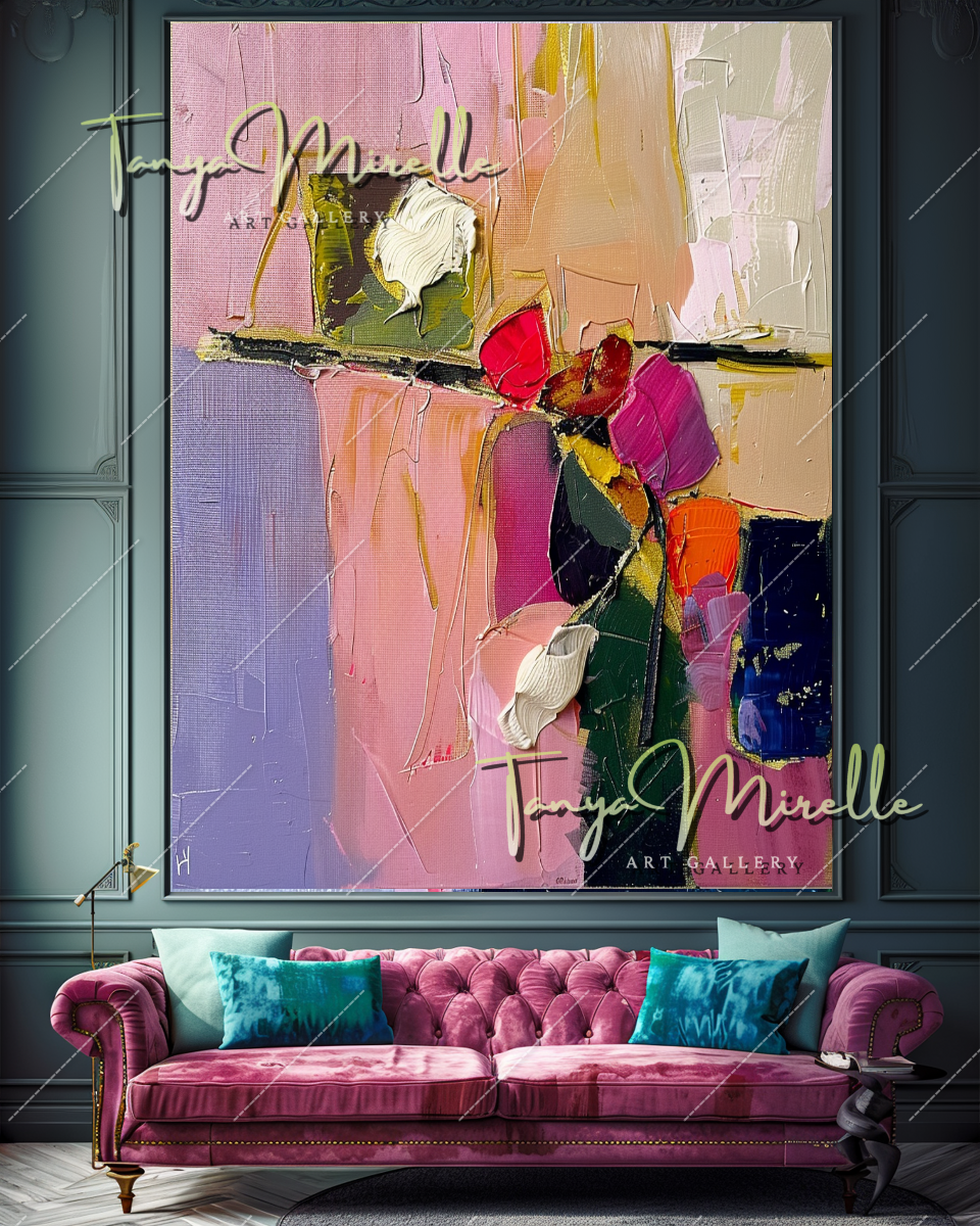 Original Textured Abstract Oil Painting, Large Wall Art #357