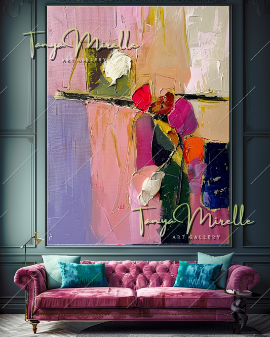 Original Textured Abstract Oil Painting, Large Wall Art #357