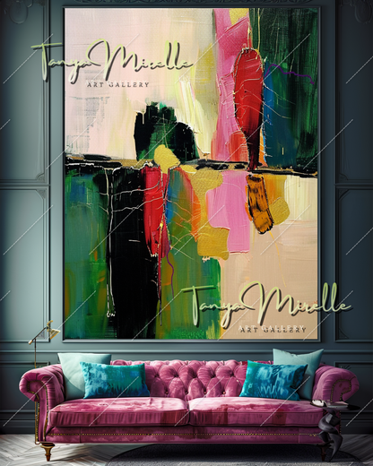 Palette Knife Abstract Painting, Large Canvas Wall Art #350