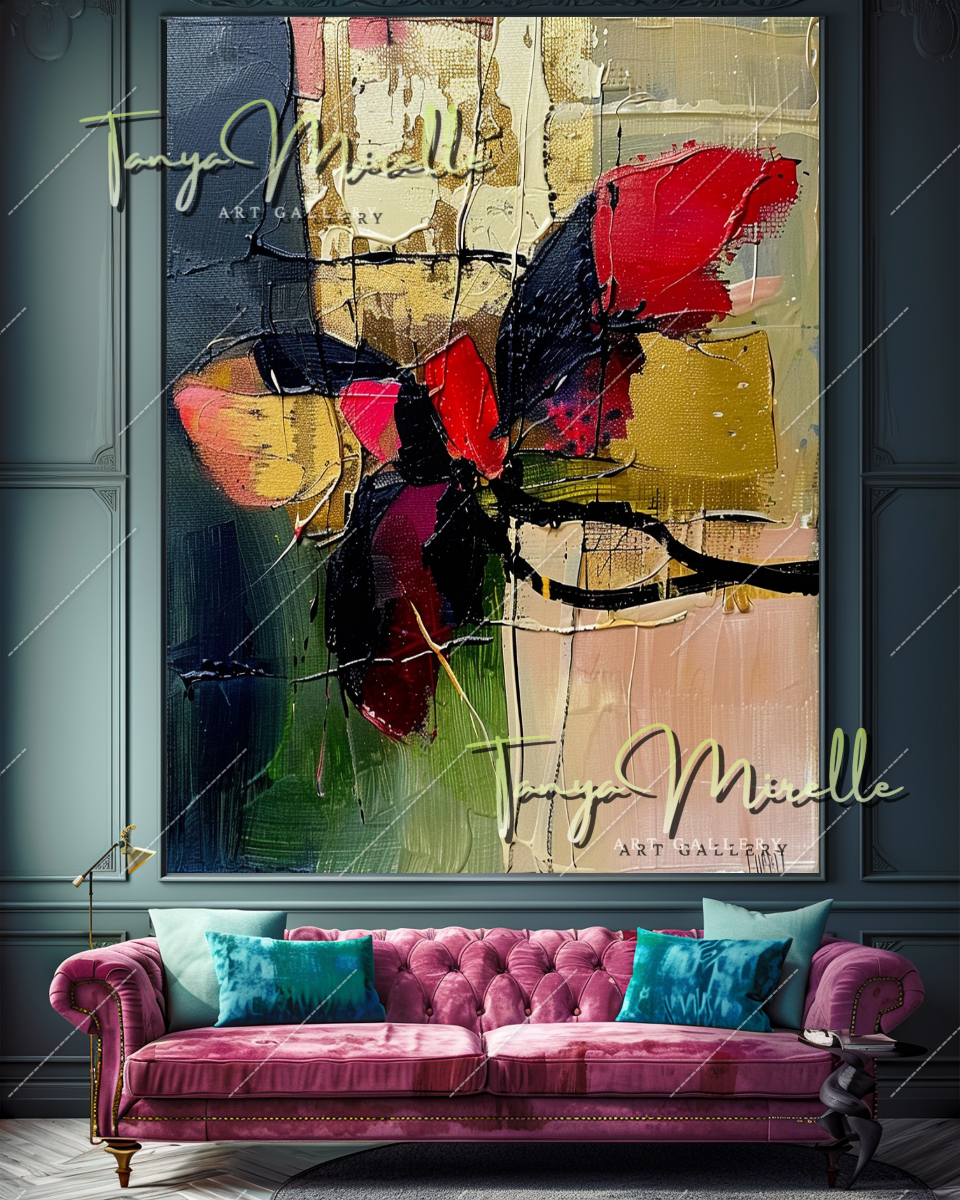 Abstract Impasto Oil Painting on Canvas #349