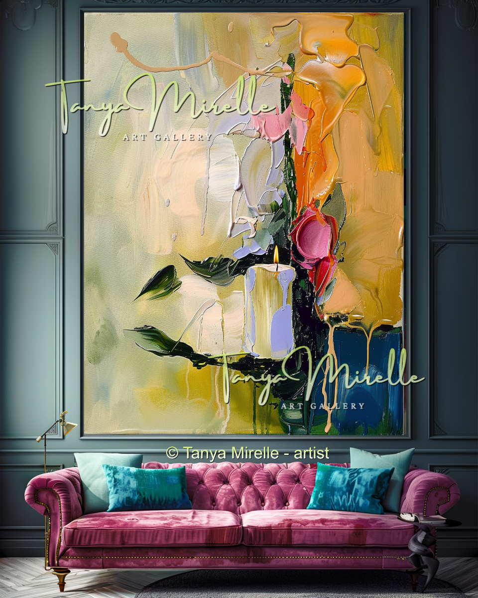 Luxury Floral Oil Painting for Bedroom or Hotel #321