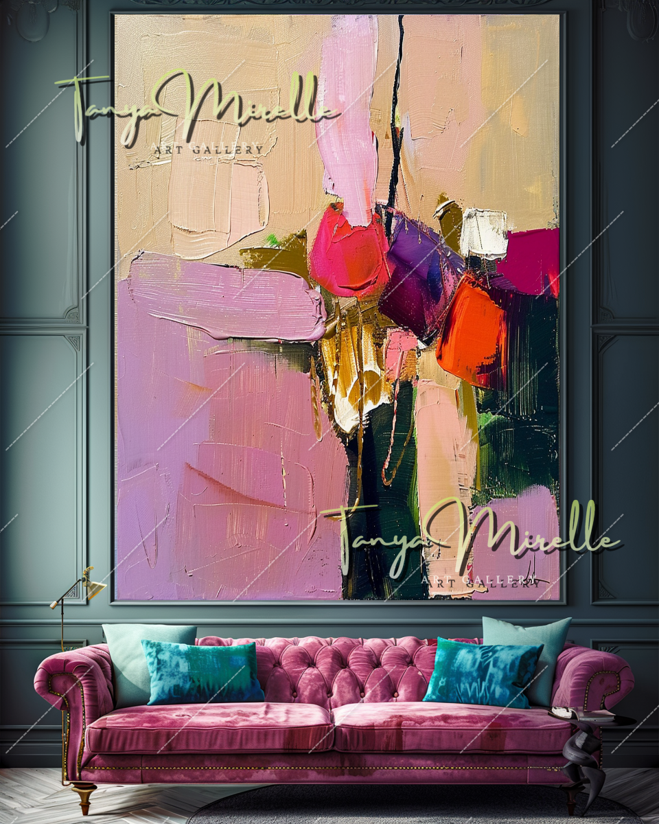 Original Textured Abstract Oil Painting, Large Wall Art #357
