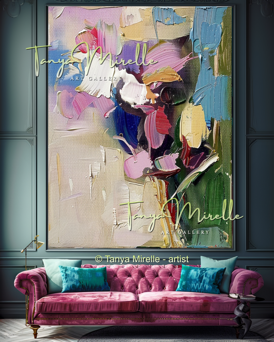Statement Flower Oil Painting for Bedroom or Hotel #324