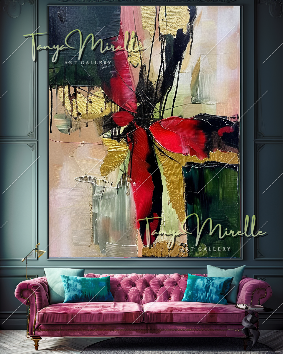 Abstract Impasto Oil Painting on Canvas #349