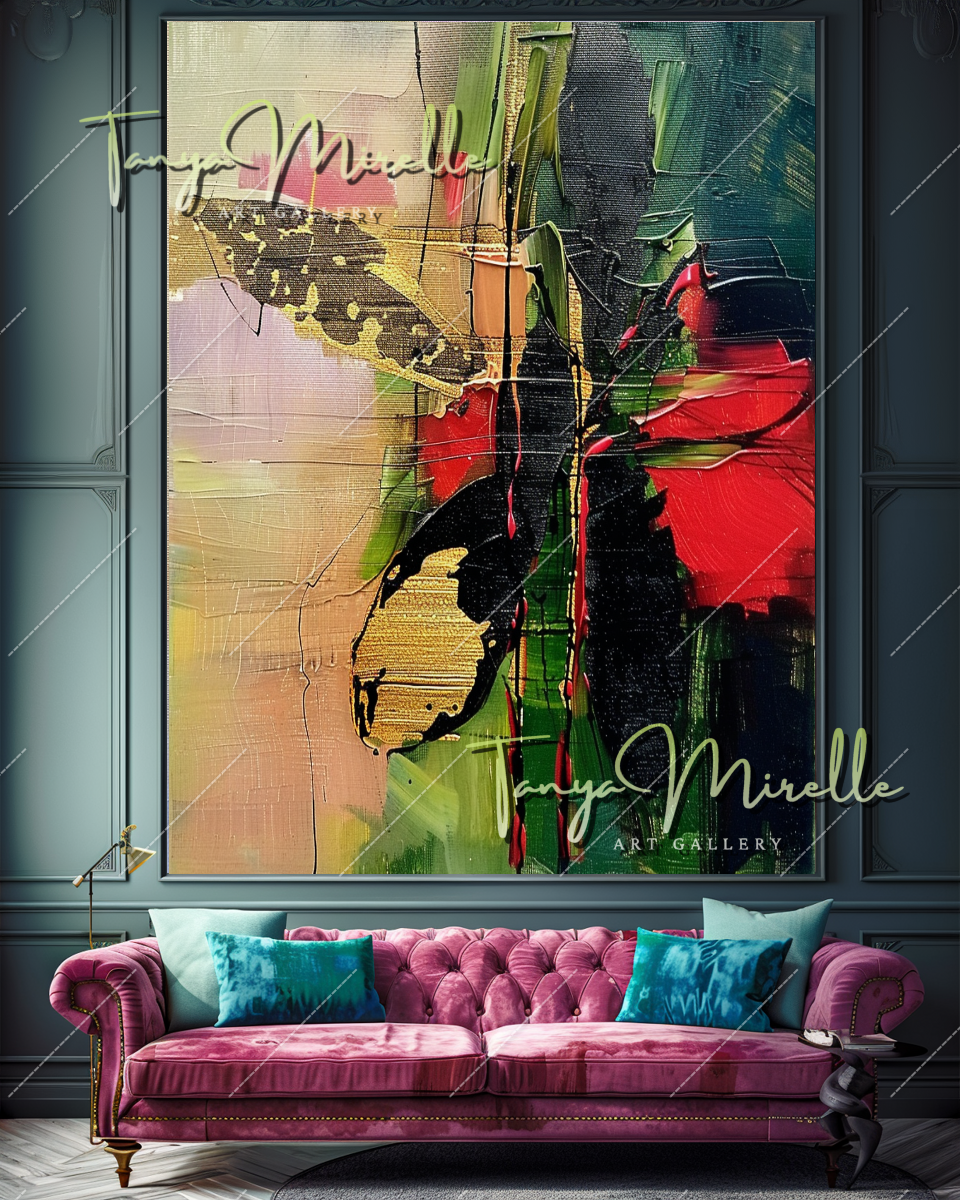 Abstract Impasto Oil Painting on Canvas #349