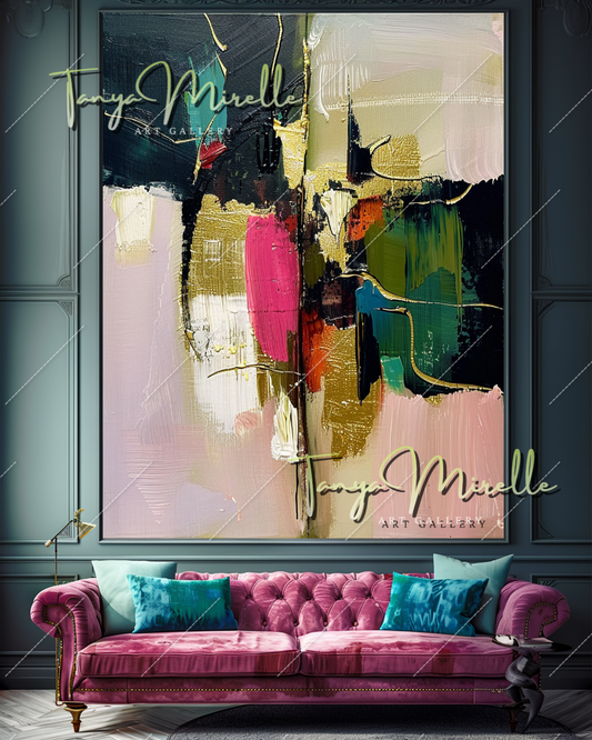 Palette Knife Abstract Painting, Large Canvas Wall Art #350