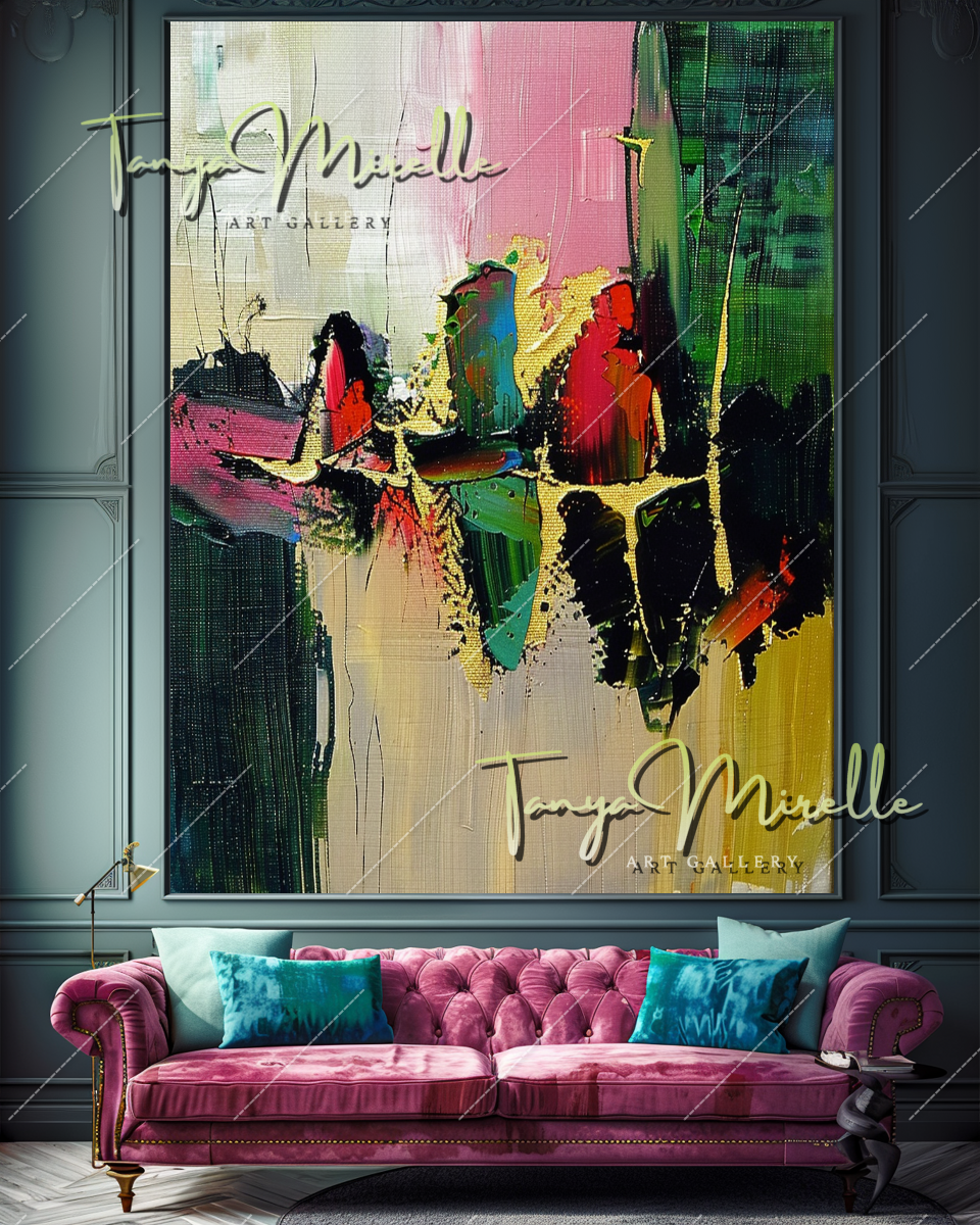 Palette Knife Abstract Painting, Large Canvas Wall Art #350