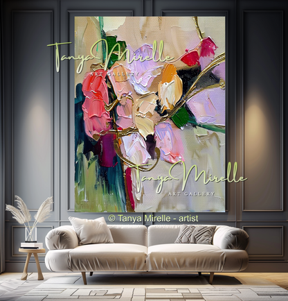 Modern Floral Abstract Wall Art for Living Room #308