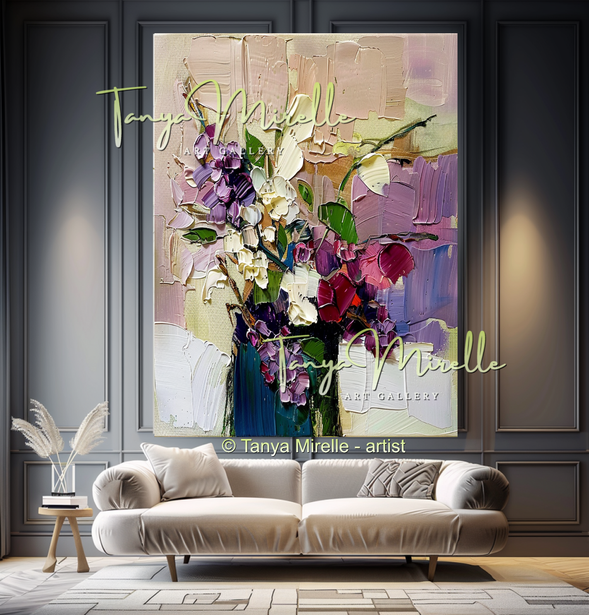 Original Flower Bouquet Oil Painting on Canvas #311