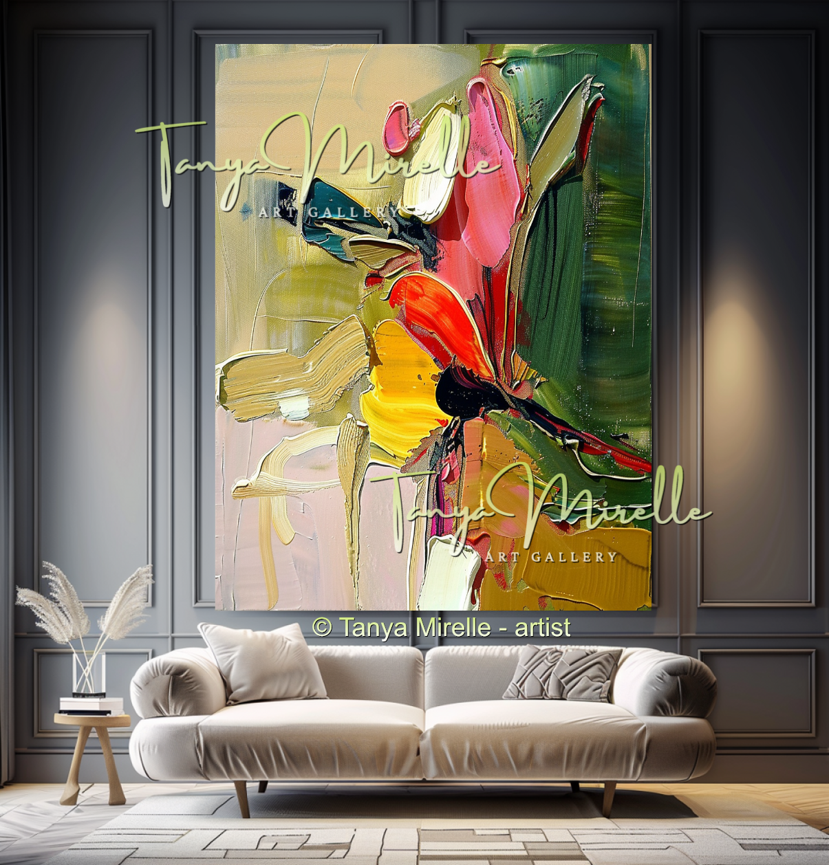 Large Textured Abstract Canvas Art for Living Room #335