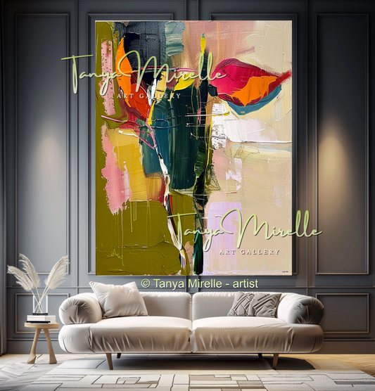 Large Textured Abstract Canvas Art for Living Room #335