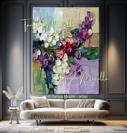 Original Flower Bouquet Oil Painting on Canvas #311