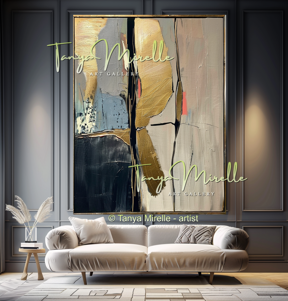 Luxury Gold Modern Abstract Wall Art for Interiors #338