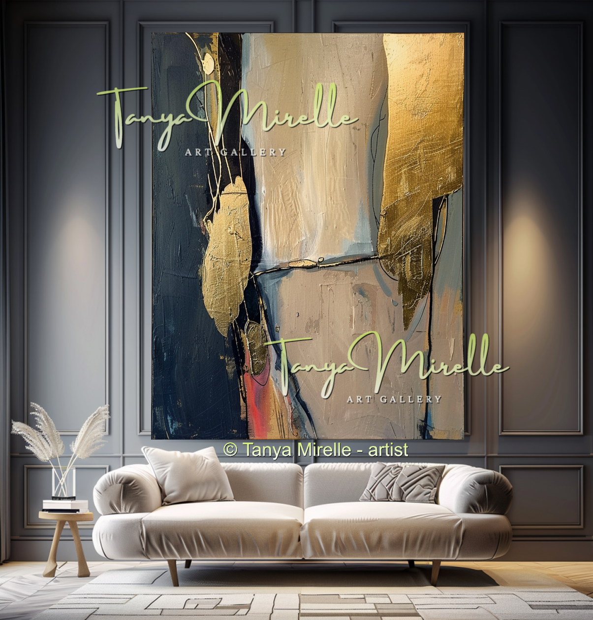 Luxury Gold Modern Abstract Wall Art for Interiors #338