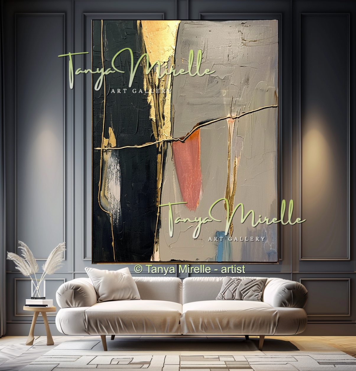 Luxury Gold Modern Abstract Wall Art for Interiors #338