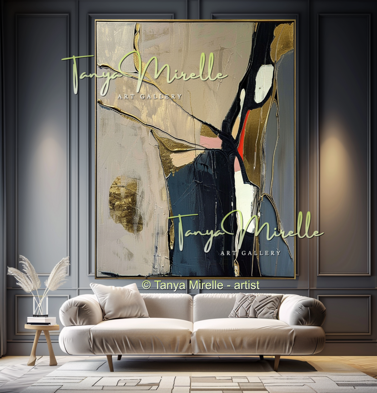 Luxury Gold Modern Abstract Wall Art for Interiors #338