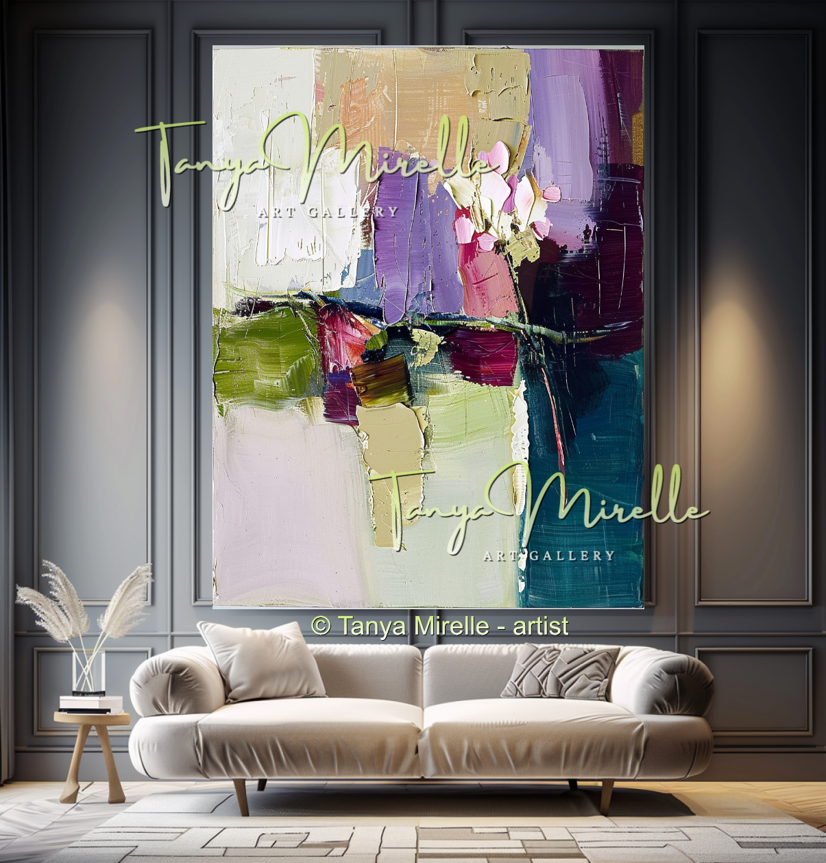 Textured Impasto Flower Wall Art on Canvas #312