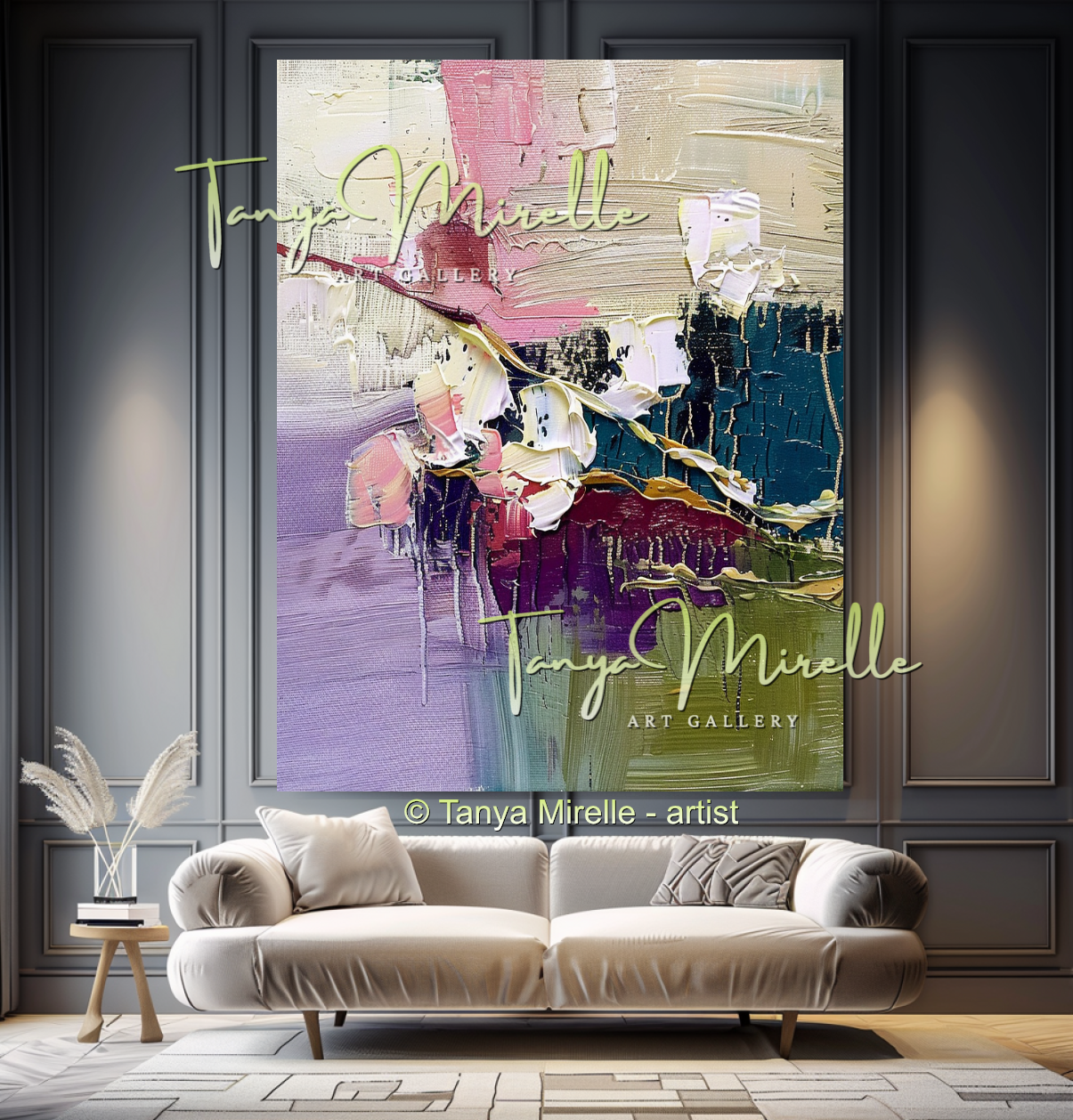 {{ product.title }} canvas artwork by Tanya Mirelle – modern wall decor – original artwork for home, living room, office, or gallery